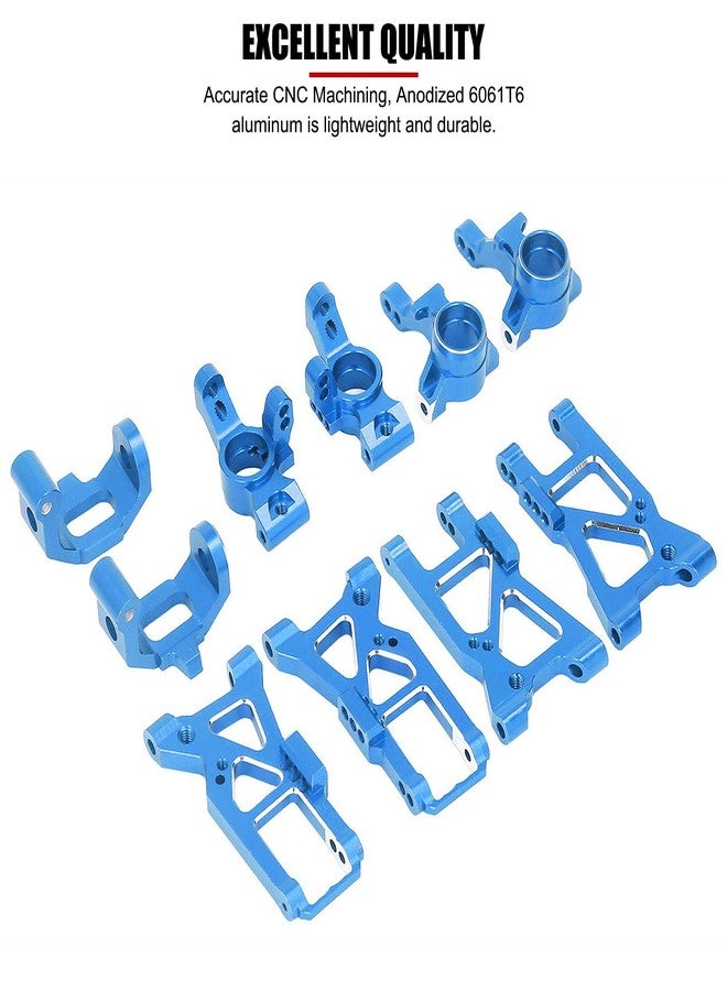 EVTSCAN RC Car Upgrade Kit - Portable RC Car Aluminum Alloy Upgrade Parts Kit for Traxxas 4 Tec C8 1/10 Flat Sports Car(Blue) - Image 3